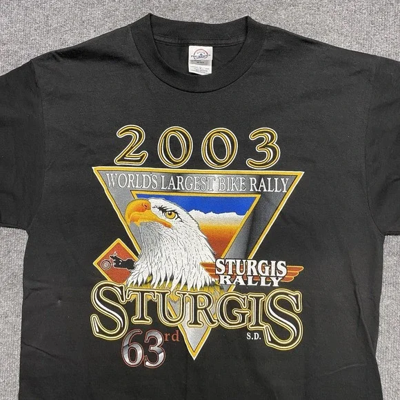 Sturgis 2003 t shirt men Biker Sz Med eagle dreamcatcher South Dakota SD VTG